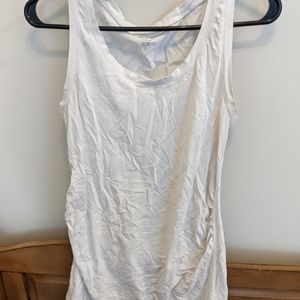 White Maternity Long Tank Top